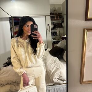 Vintage Jubiana Cream Beaded cardigan 🤍